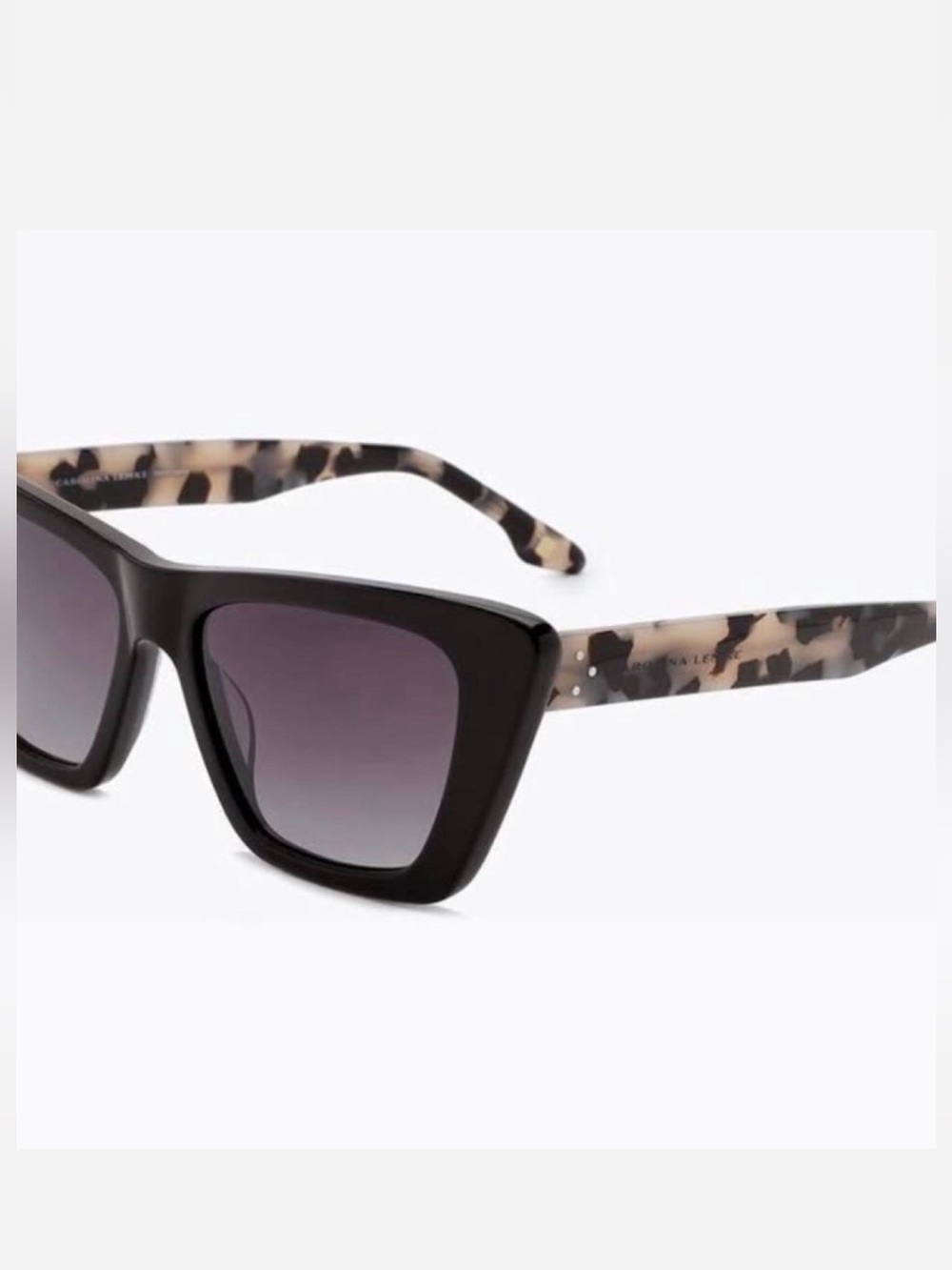 Carolina Lemke Berlin New Cat-Eye Tortoiseshell Arm Sunglasses - Black Frame